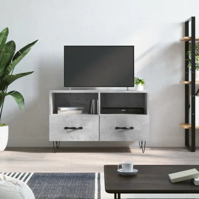 vidaXL Tv-meubel 80x36x50 cm bewerkt hout betongrijs grijs, foto 2