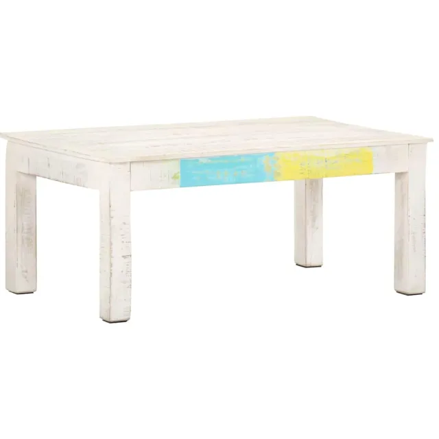 vidaXL Salontafel 110x60x45 cm massief mangohout wit