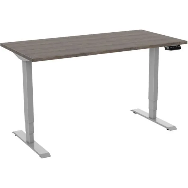 Game Hero Marvel Bureau Elektrisch Verstelbaar 2 Motorig - Grijs Frame - Logan Eiken Blad - 160 x 80 cm