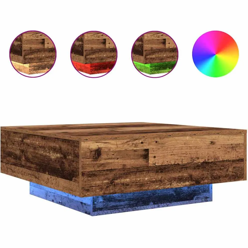 vidaXL Oud Hout en Blauw 80 x 80 x 31 cm Bewerkt hout, foto 3