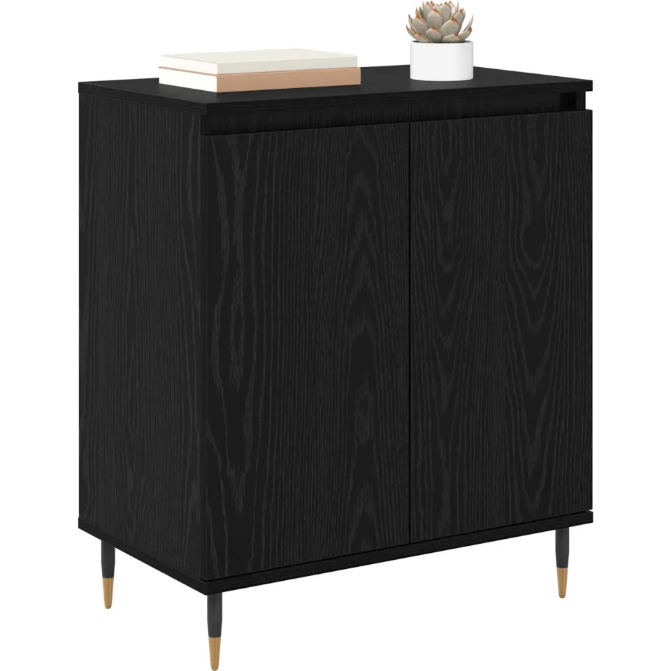 vidaXL Dressoir Zwart Eiken 60 x 35 x 70 cm Bewerkt hout