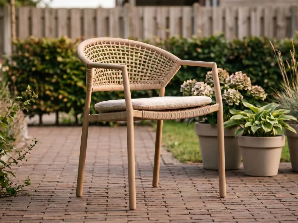 Hartman tuinmeubelen Hartman Taragona dining tuinstoel stapelbaar taupe, foto 4