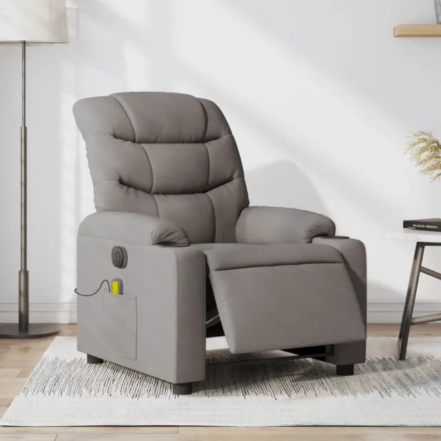 vidaXL Massagestoel elektrisch verstelbaar stof taupe