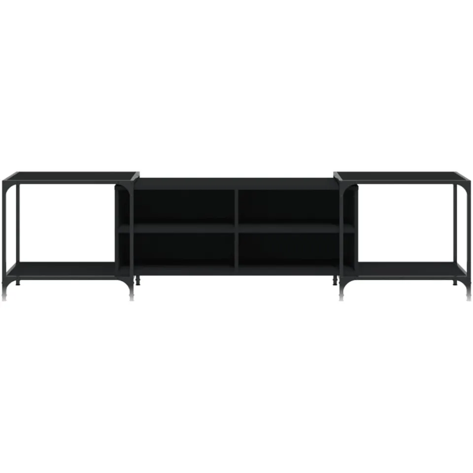 vidaXL Tv-meubel 203x37x50 cm bewerkt hout zwart