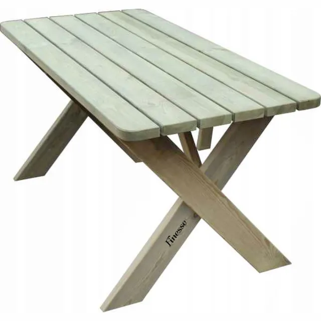 Finesse Houten Tuintafel 120cm – Premium - Extra Stevig & Landelijke Tuin tafel - Weerbestendig & Eenvoudige Montage - Andy