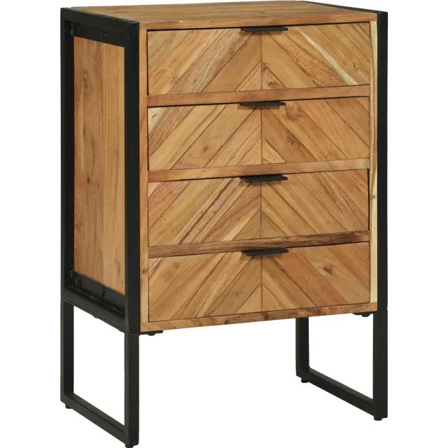 vidaXL Dressoir 50 x 35 x 75 cm Massief acaciahout Bruin