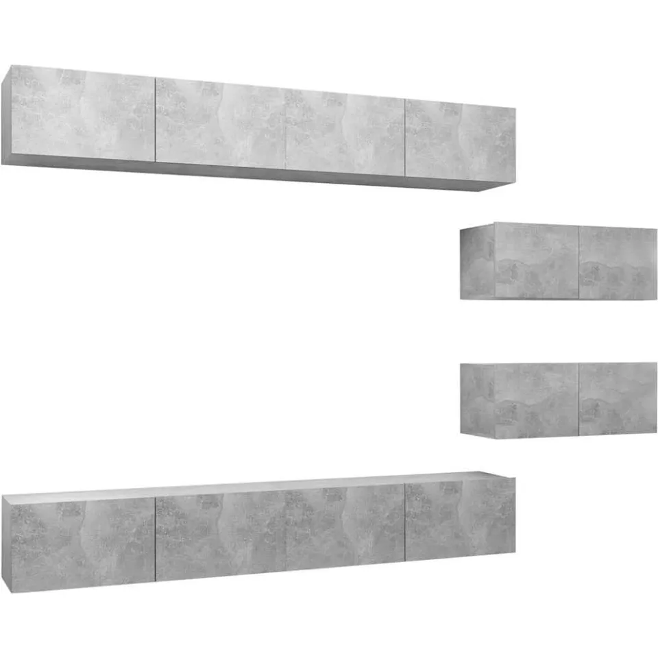 vidaXL 6-delige Tv-meubelset bewerkt hout betongrijs grijs, foto 3