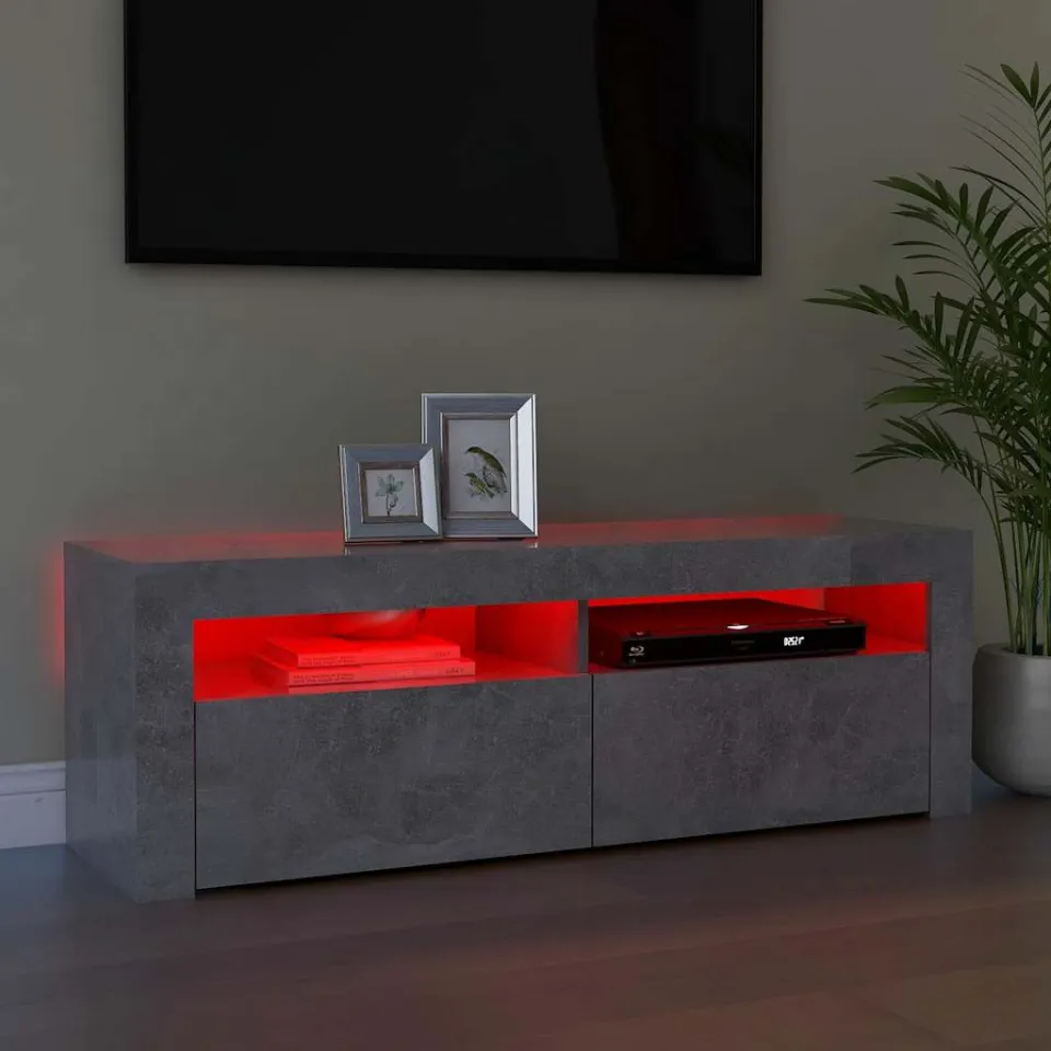 vidaXL Tv-meubel met LED-verlichting 120x35x40 cm betongrijs grijs, foto 4
