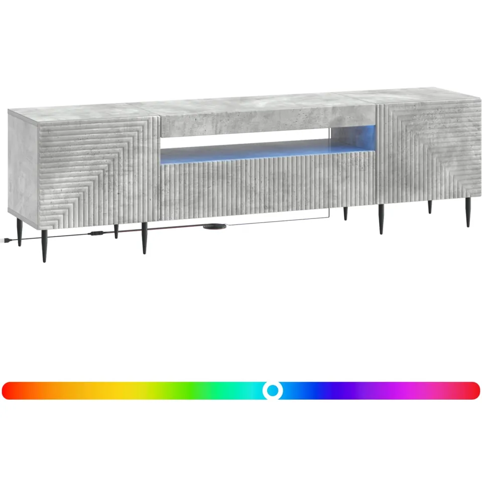 vidaXL LED tv-meubel HAARLEM 153 x 35 x 43 cm Betongrijs Bewerkt hout