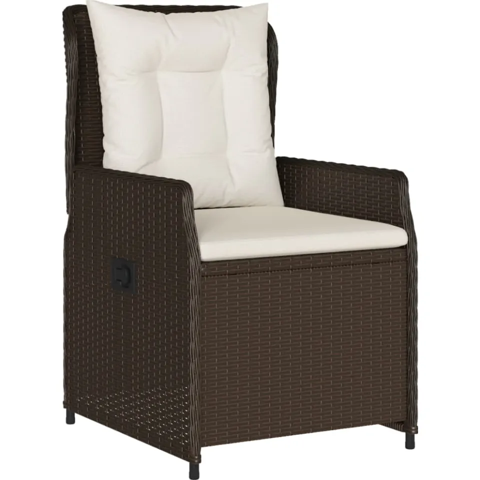 vidaXL 9-delige Tuinset met kussens poly rattan bruin