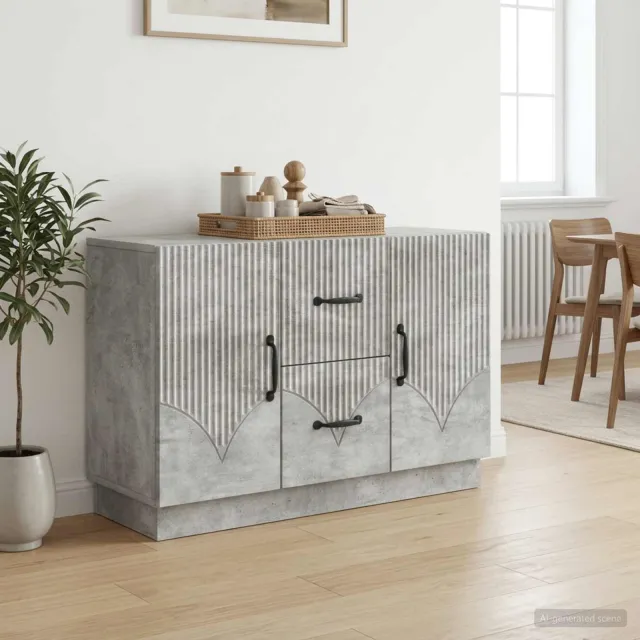 vidaXL Dressoir Betongrijs 89 x 34,5 x 57 cm Bewerkt hout