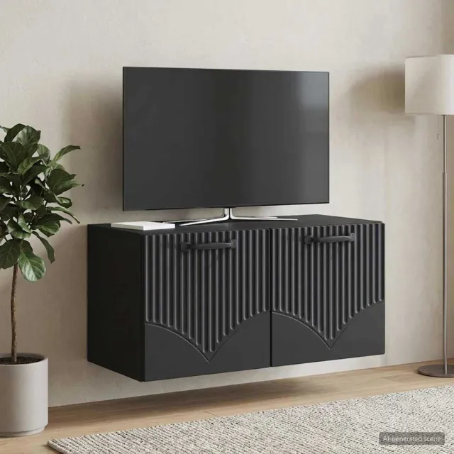 vidaXL Wandbeugel TV-kast Zwart 59,5 x 31 x 30 cm Bewerkt hout, foto 2