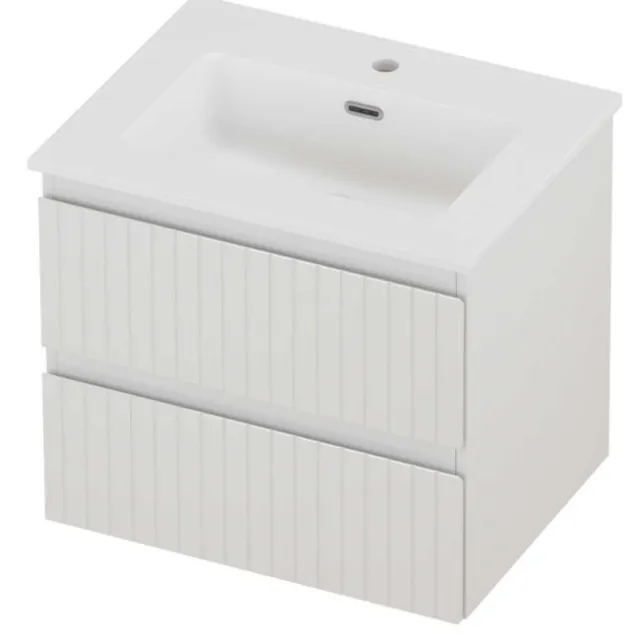 Proline Tribute Badmeubelset Porselein Elegant 1 Kraangat 60x46x54 cm Mat White Glans Wit