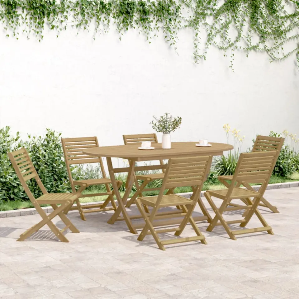 vidaXL 7-delige Tuinset massief acaciahout bruin, foto 2