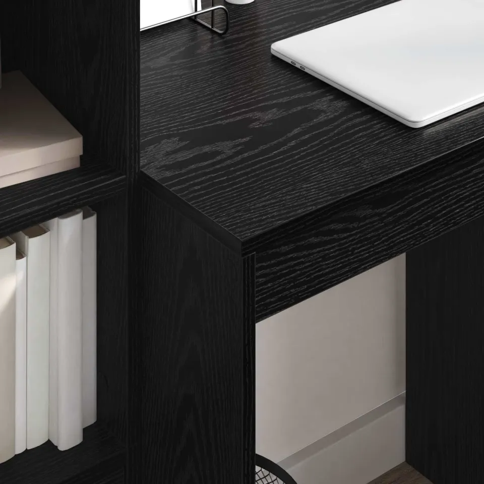 vidaXL Bureau Zwart Eiken 115,5 x 50 x 127 cm 2 st, foto 4