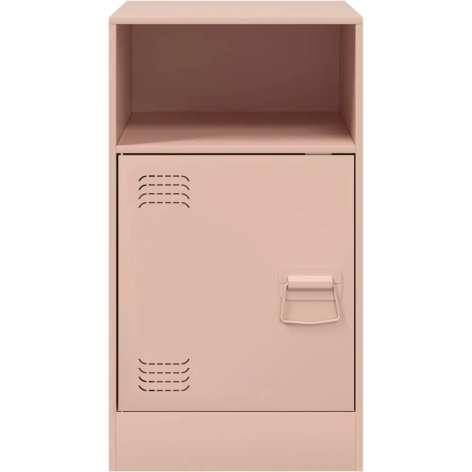 vidaXL Nachtkastjes 2 st 34,5x39x62 cm staal roze