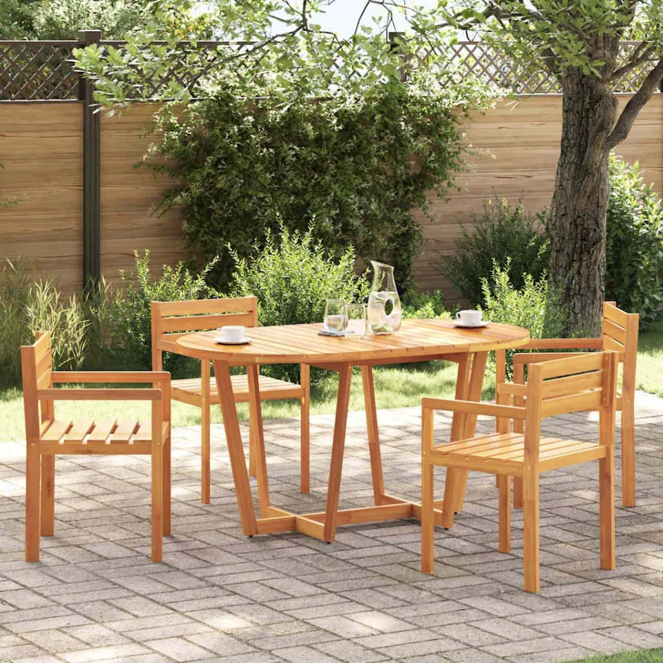 vidaXL Tuintafel ovaal 150x90x75 cm massief acaciahout bruin, foto 4