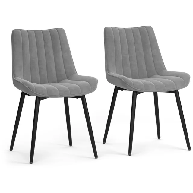 Vicco Eetkamerstoel Ravlo, Grijs/Zwart, 51 x 57 cm Set van 2
