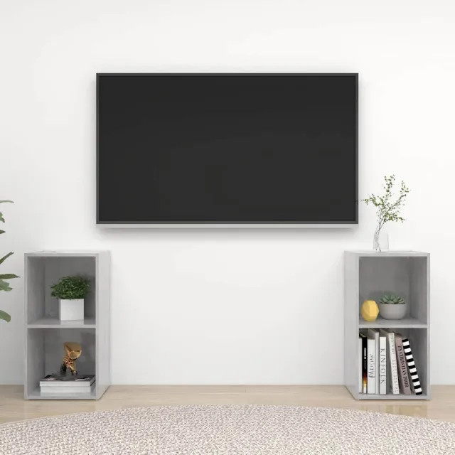 vidaXL Tv-meubelen 2 st 72x35x36,5 cm bewerkt houtbetongrijs grijs, foto 2