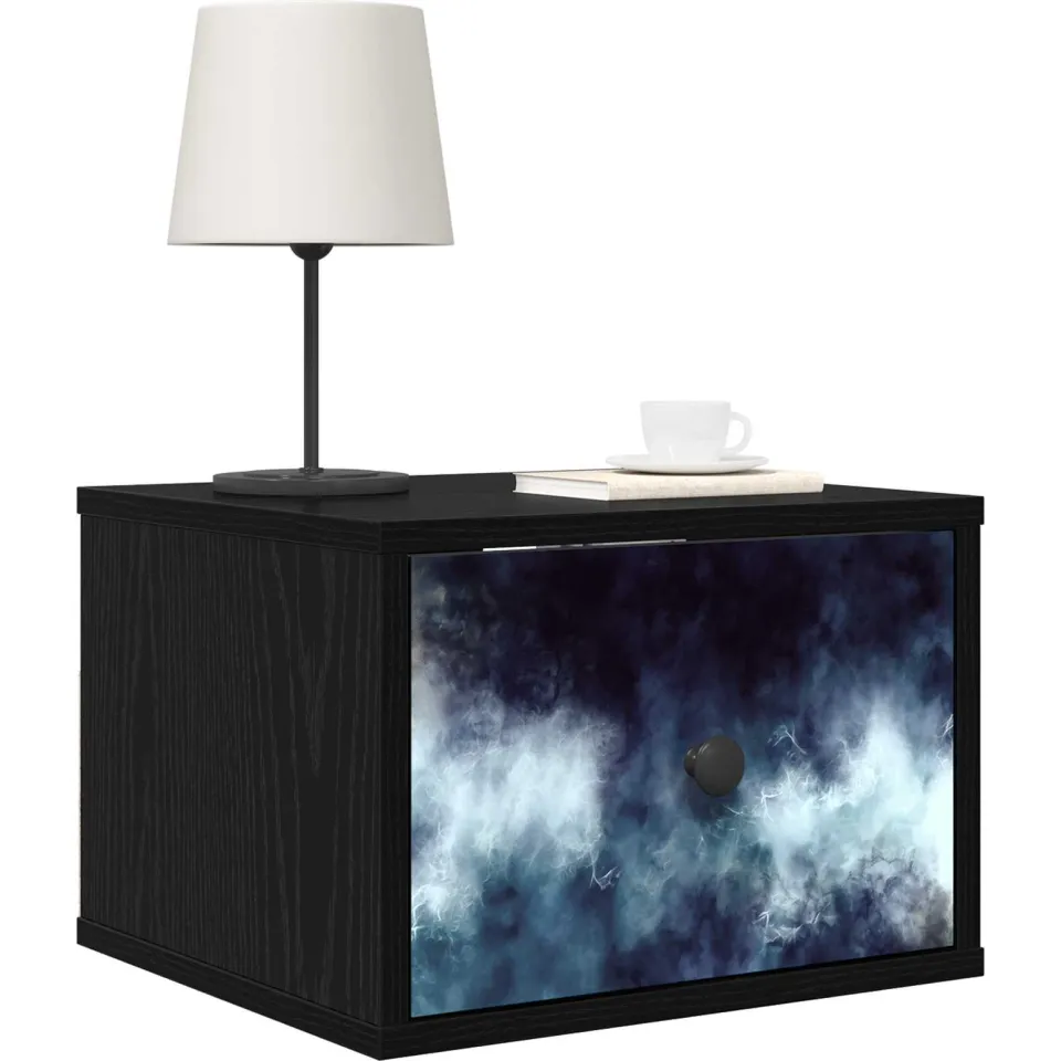 vidaXL Wandkastje RAALTE 2 st Zwart eiken 36 x 33 x 25 cm Bewerkt hout