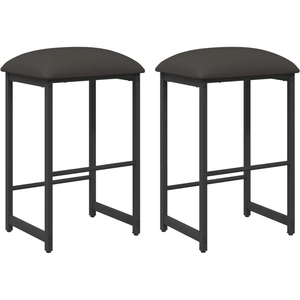 vidaXL Barkruk 2 st Donkergrijs 40 x 32 x 74 cm Bewerkt hout, foto 3