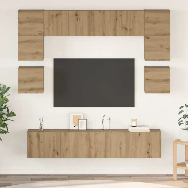 vidaXL Tv-meubelset 8 st 80 x 30 x 30 cm Artisan Eiken Bruin