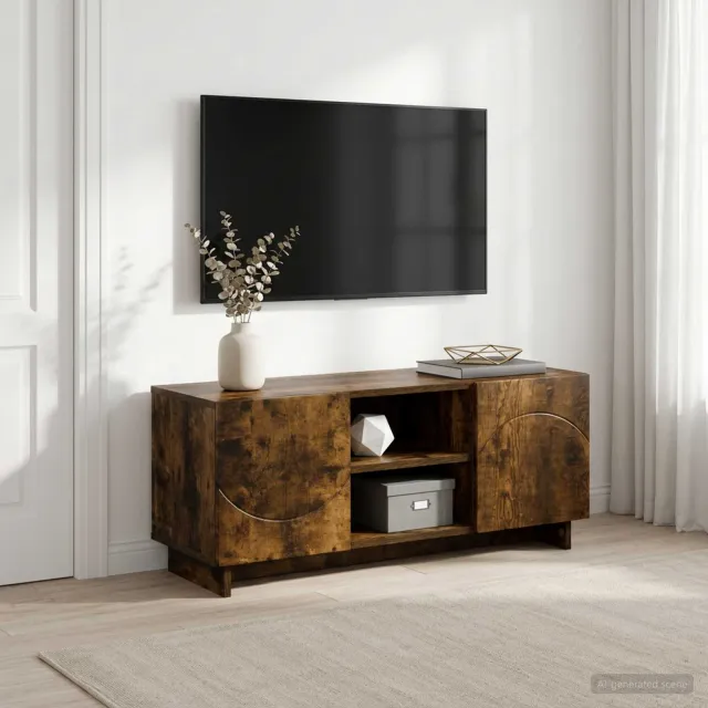 vidaXL TV-standaard 90 x 34,5 x 40 cm Gerookt eiken Bewerkt hout, foto 2