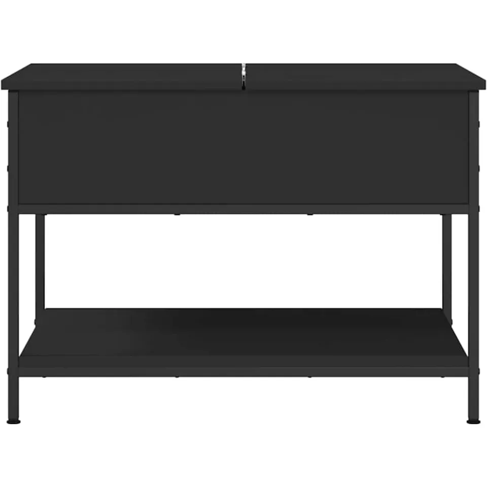 vidaXL Salontafel 70x50x50 cm bewerkt hout en metaal zwart, foto 4
