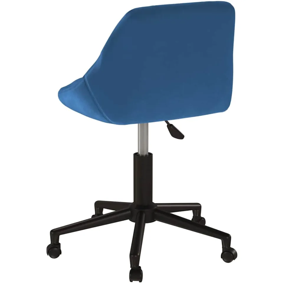 vidaXL Eetkamerstoel draaibaar fluweel blauw, foto 3