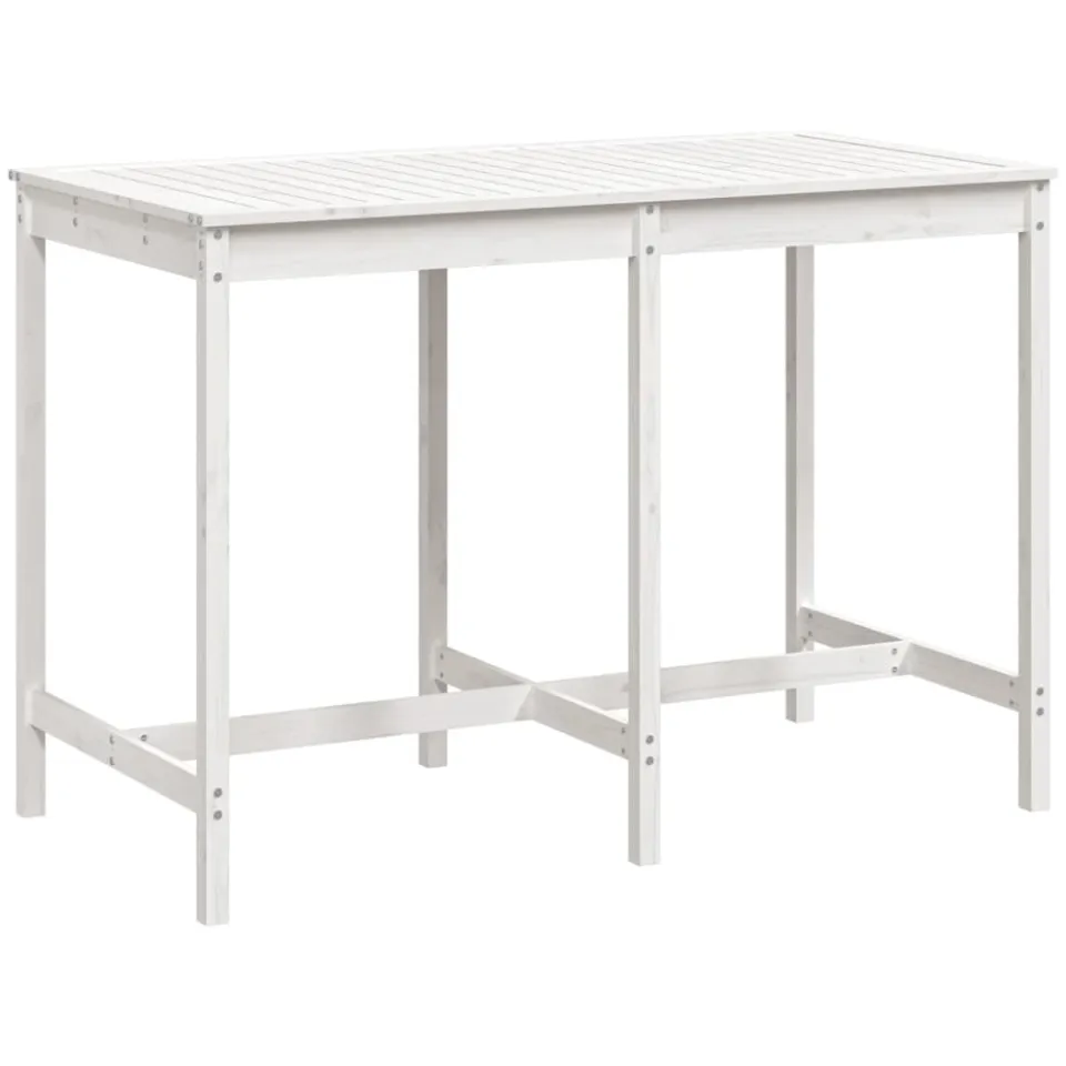 vidaXL Tuintafel 159,5x82,5x110 cm massief grenenhout wit