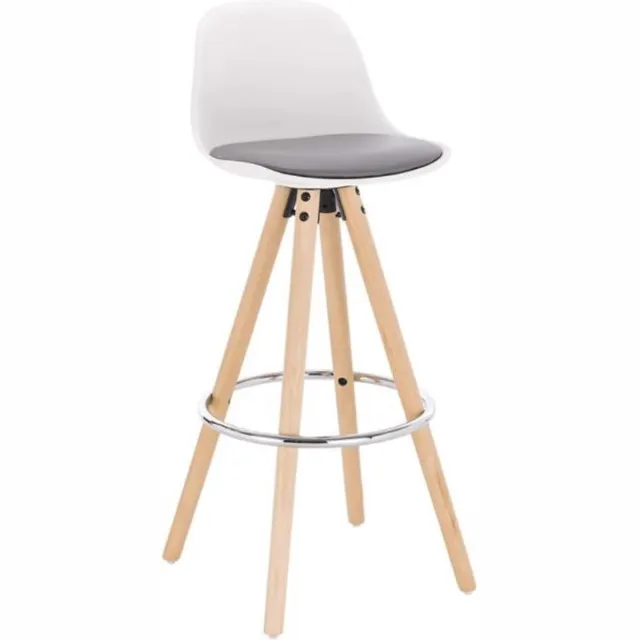 Saphly Barkrukken Set 75cm Grijs - Zithoogte 75cm, Grijs/wit en Set van 1 - Voor Eetkamer, Keuken en Woonkamer