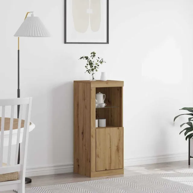 vidaXL LED Sideboard Bruin 41 x 37 x 100 cm Bewerkt hout