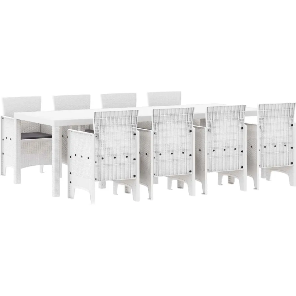 vidaXL Tuin Eetset 9 st Lichtgrijs Polypropyleen
