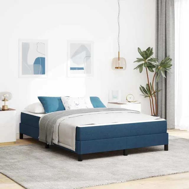 vidaXL Boxspringbed Blauw 160 x 200 cm Stof