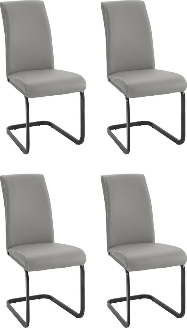 Notio Living Hermine-Eetkamerstoel - 4 Pack - Grijs PU