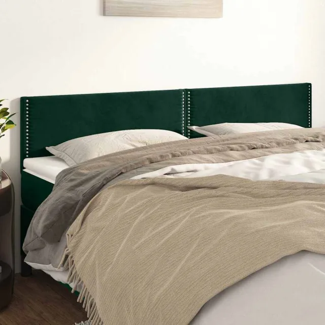 vidaXL Hoofdborden 200x5x78/88 cm fluweel donkergroen groen