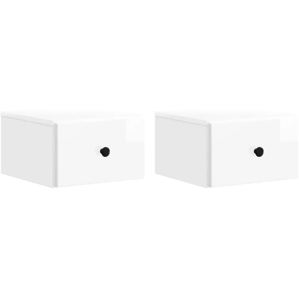 vidaXL Wandbeugel Bedkast 2 st Hoogglans Wit 34,5 x 33 x 20 cm, foto 3
