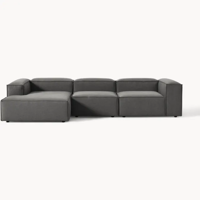 Westwing Collection Modulaire hoekbank Lennon (4-zits) antraciet