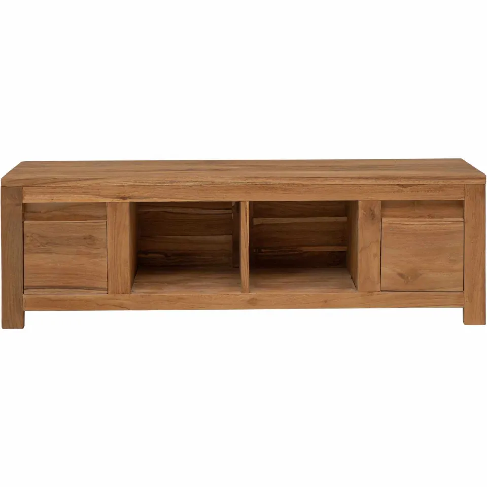 vidaXL TV-kast 110 x 30 x 35 cm Naturel Massief Teakhout, foto 2