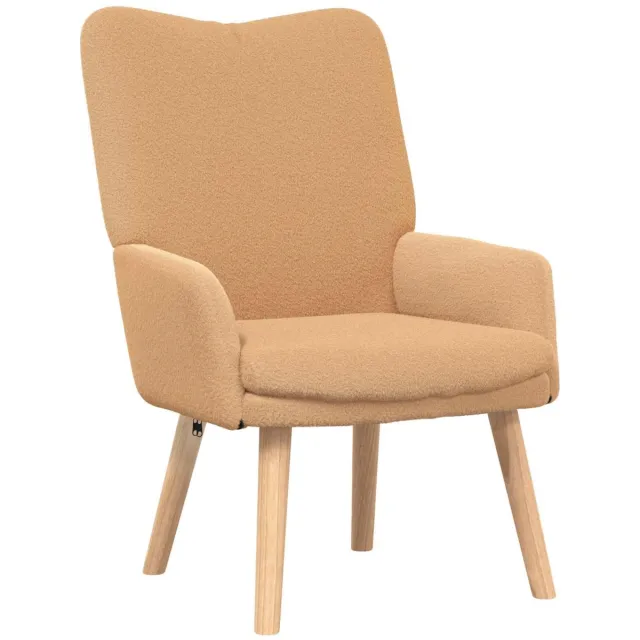 vidaXL Fauteuil - Beige - 63 - x - 67 - x - 94 - cm - Polyester - en - multiplex
