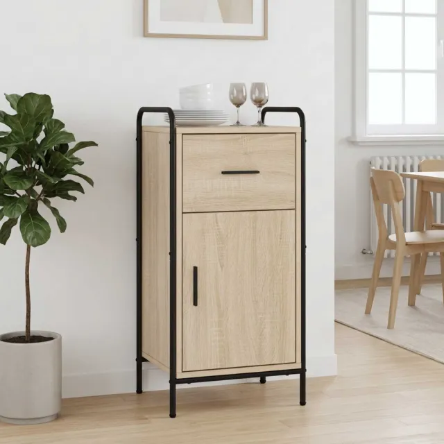 vidaXL Dressoir Sonoma Eiken 97 x 33 x 81 cm Bewerkt hout Bruin