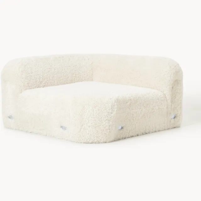 Westwing Collection Ronde teddy hoekmodule Wolke Wit
