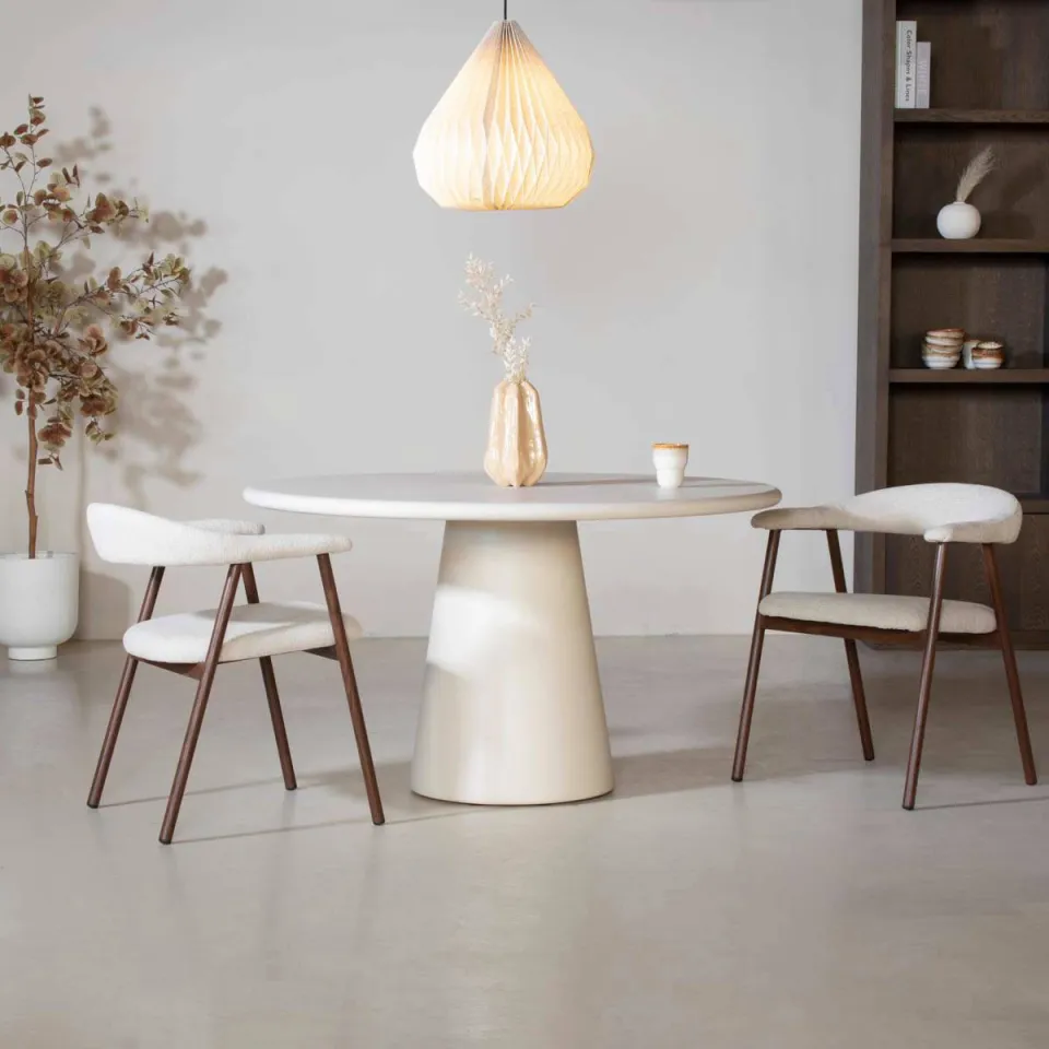 Giga Meubel Eettafel Brunn - Rond Beige Composiet - 130cm, foto 2