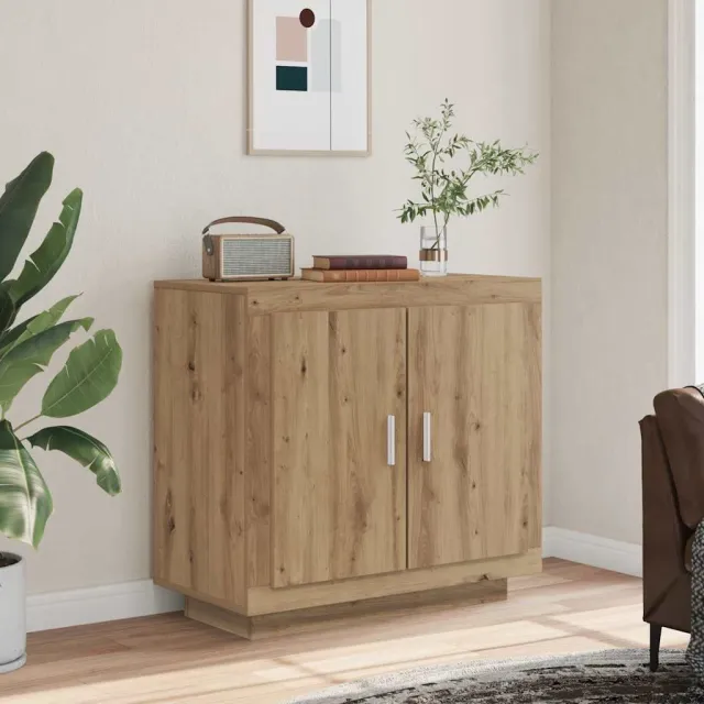 vidaXL Dressoir 80x40x75 cm bewerkt hout artisanaal eikenkleur Bruin