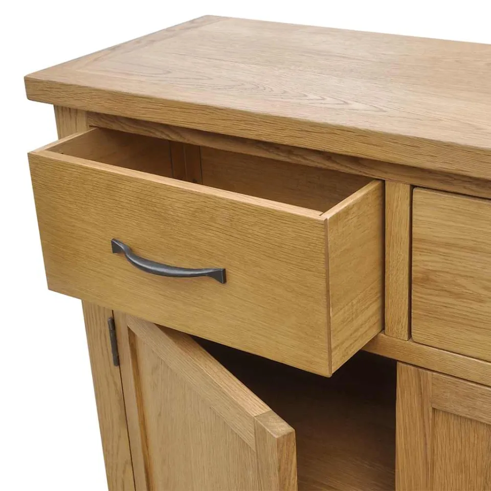 vidaXL Dressoir 90x33,5x83 cm massief eikenhout, foto 3
