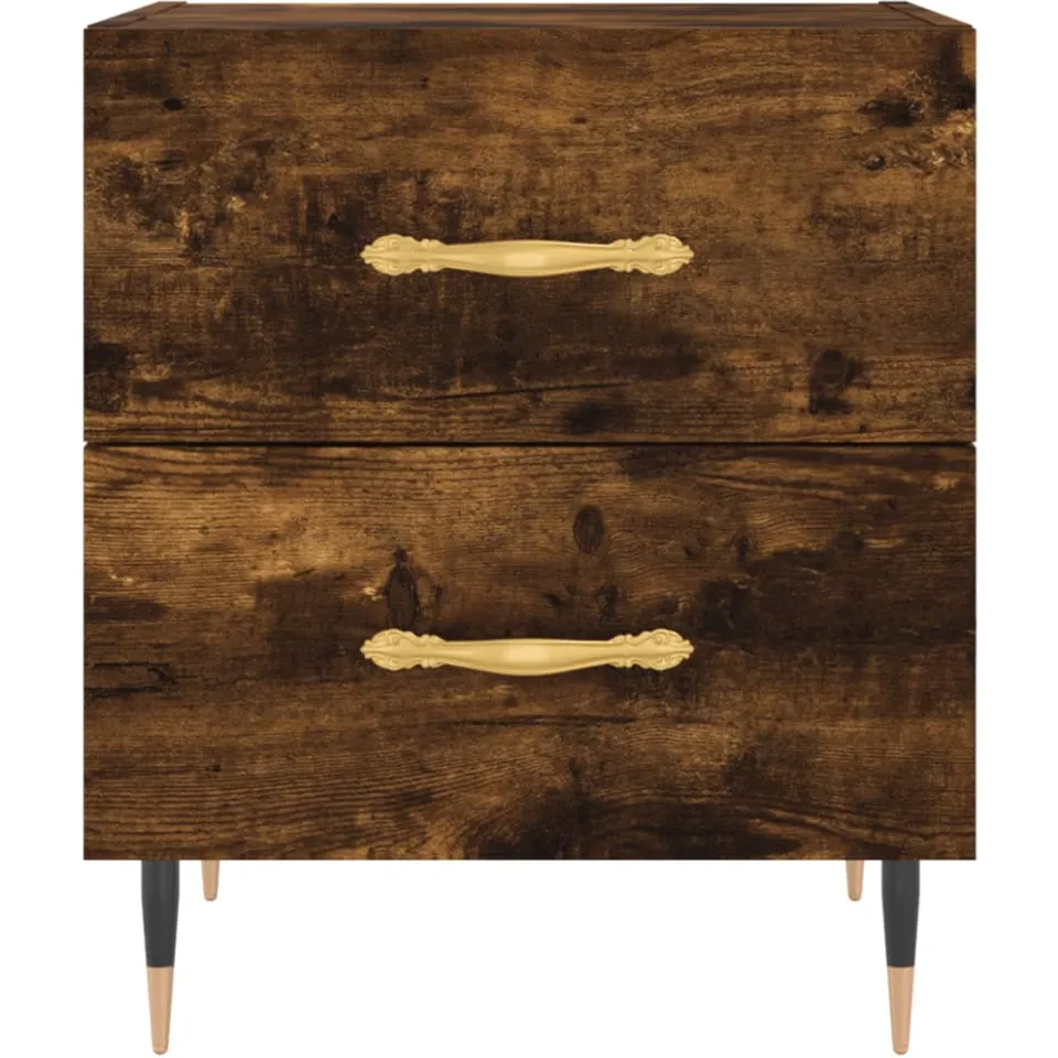 vidaXL Nachtkastje 40x35x47,5 cm bewerkt hout gerookt eikenkleurig, foto 4