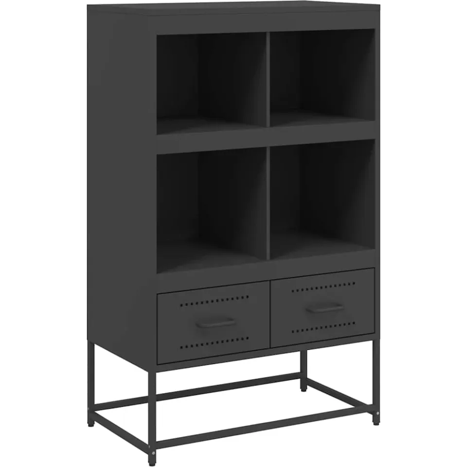 vidaXL Hoge kast 68x39x111,5 cm staal zwart