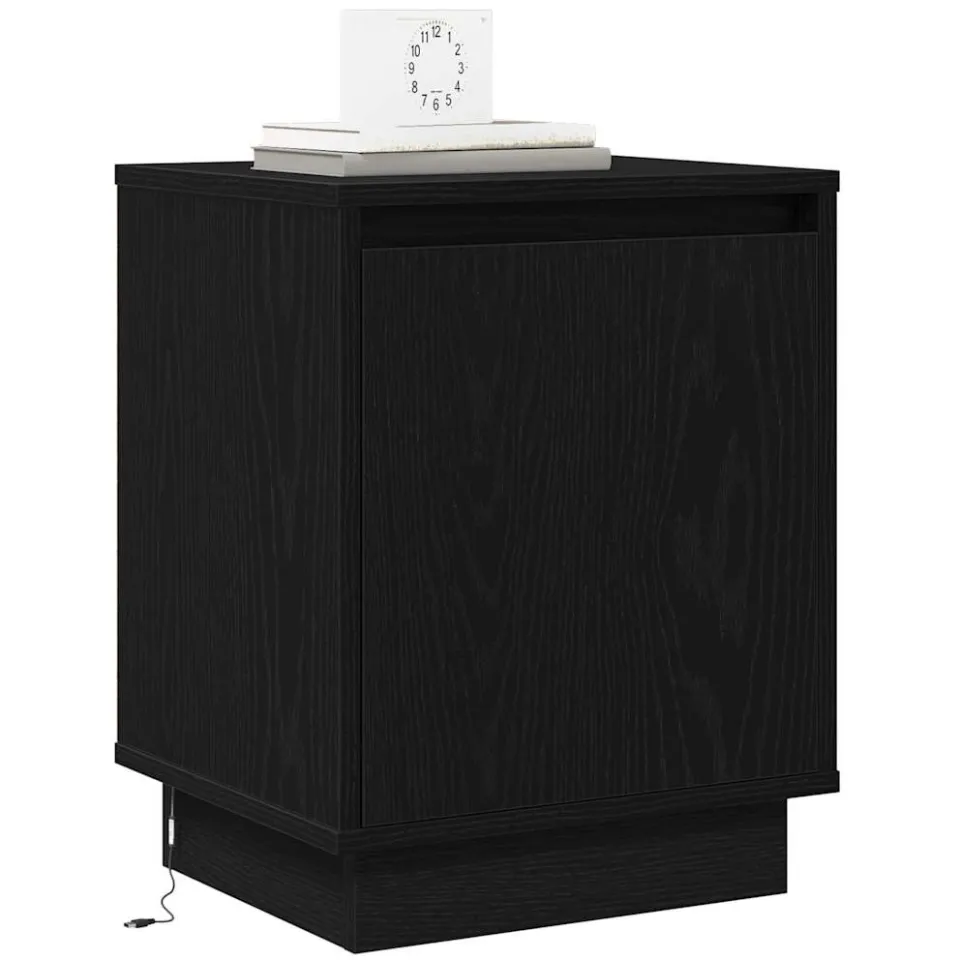 vidaXL Nachtkastje 2 st Zwart Eiken 39 x 34,5 x 50 cm Bewerkt hout