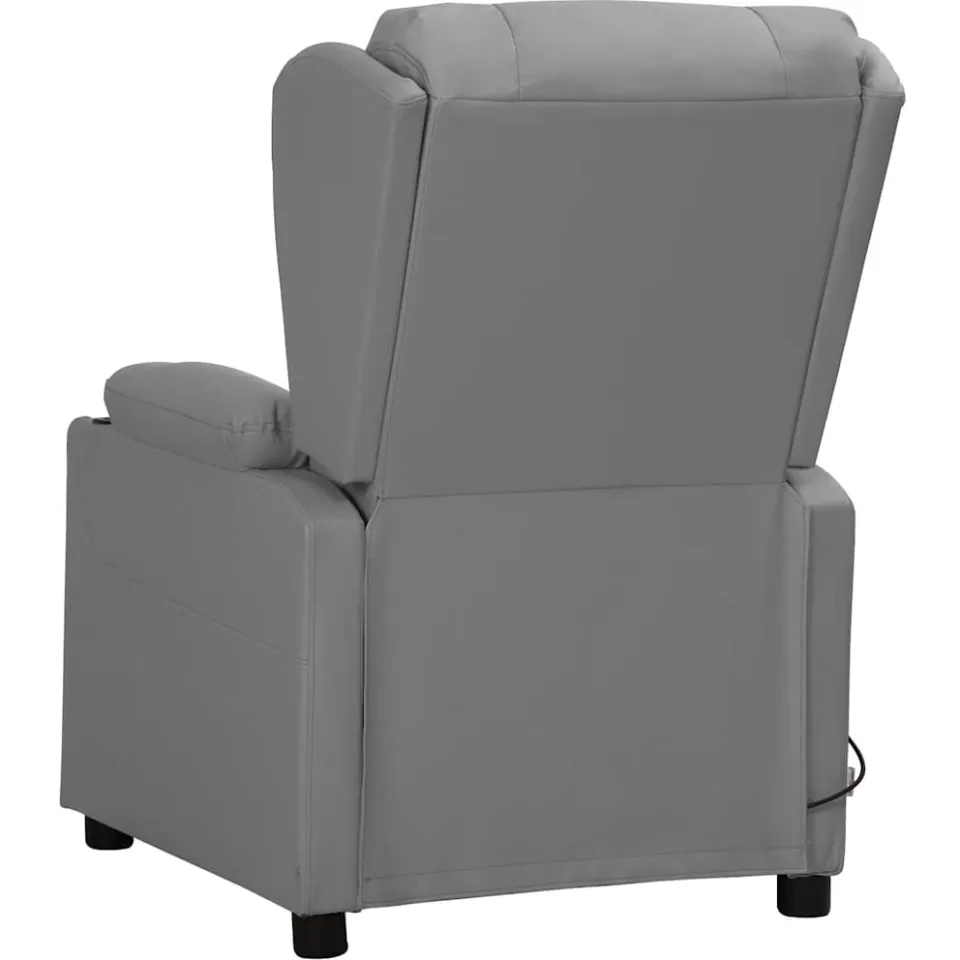 vidaXL Massagestoel kunstleer grijs, foto 3