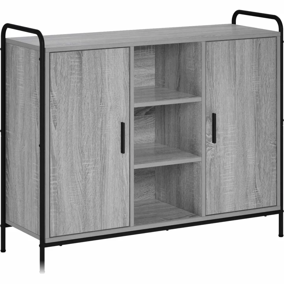 vidaXL Dressoir Grijs Sonoma 97 x 33 x 81 cm Bewerkt hout, foto 3